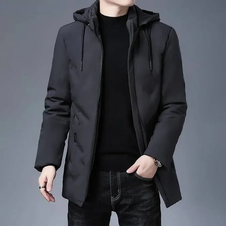 Jaqueta Masculina Longa com Capuz