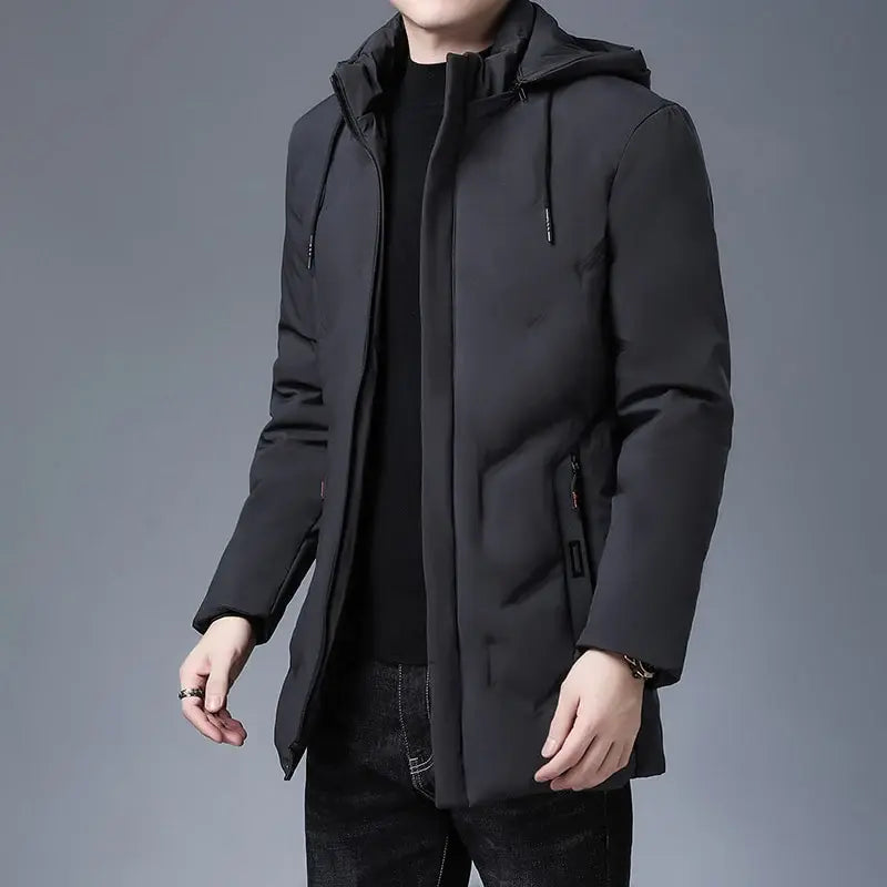 Jaqueta Masculina Longa com Capuz