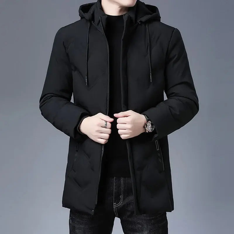 Jaqueta Masculina Longa com Capuz