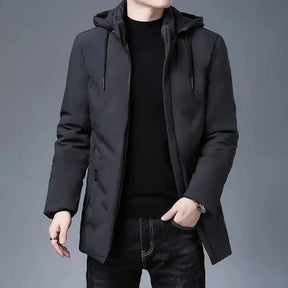 Jaqueta Masculina Longa com Capuz