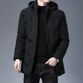 Jaqueta Masculina Longa com Capuz